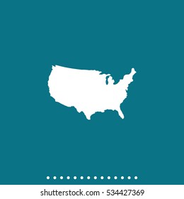 United States Detailed Vector Map Isolated On Green. USA Icon.