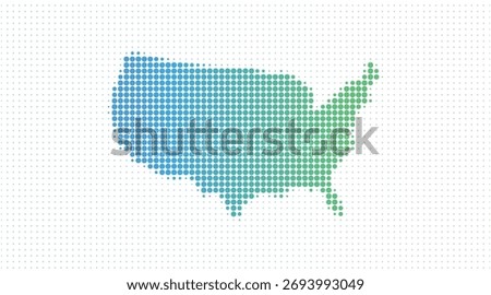 United States dotted map in modern halftone style, vector illustration on white background