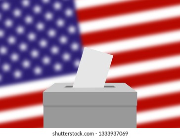 United States election background with blurred flag