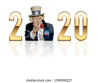 United States President’s election concept in 2020 with as symbol Uncle Sam, American icon.