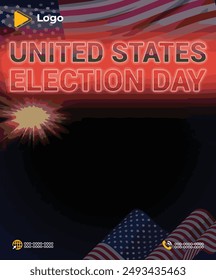 United states election day with social media post banner template luxury | United states election day celebration promotion template design | United states election day social media sale banner 