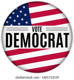 United States Election Vote Democrat Web Button Pin