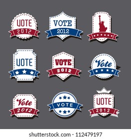 united states election vote tags over gray background. vector