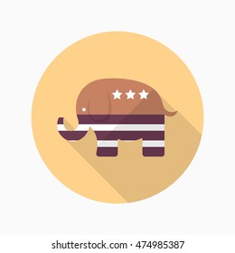 United States elections icon , Vector flat long shadow design.