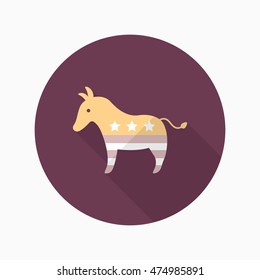 United States elections icon , Vector flat long shadow design.