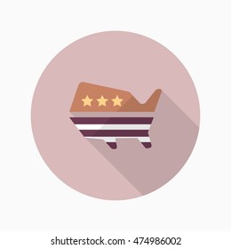 United States elections icon , Vector flat long shadow design.