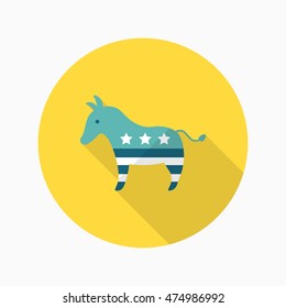 United States elections icon , Vector flat long shadow design. 