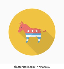 United States elections icon , Vector flat long shadow design.