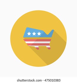 United States elections icon , Vector flat long shadow design.