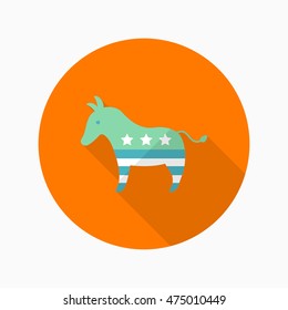 United States elections icon , Vector flat long shadow design.