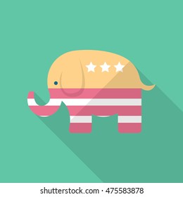 United States elections icon , Vector flat long shadow design.