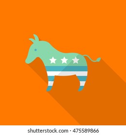 United States elections icon , Vector flat long shadow design.