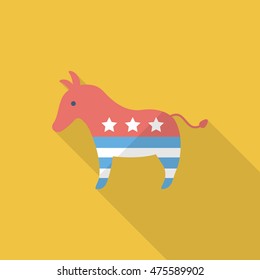 United States elections icon , Vector flat long shadow design.