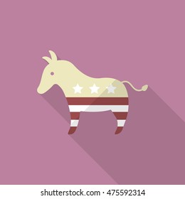United States elections icon , Vector flat long shadow design.