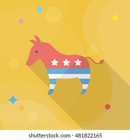 United States elections icon , Vector flat long shadow design.