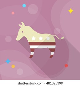 United States elections icon , Vector flat long shadow design.