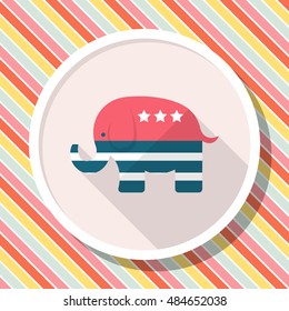 United States elections icon , Vector flat long shadow design.