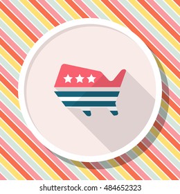 United States elections icon , Vector flat long shadow design.