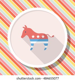 United States elections icon , Vector flat long shadow design.