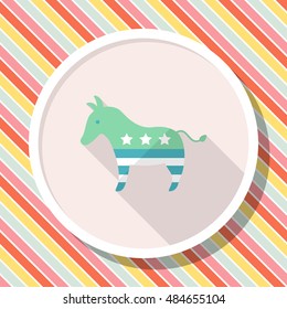 United States elections icon , Vector flat long shadow design.
