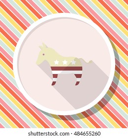 United States elections icon , Vector flat long shadow design.
