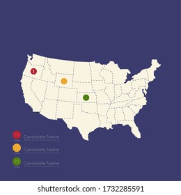 United States elections poster. Map of United States - Vector