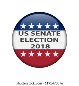 United States elections. US midterm elections 2018: the race for Congress. Symbol of republican government. Decision of voter. Democracy campaign. Vote Republican Midterms. Election Pin Button, Badge.