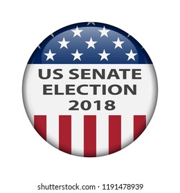 United States elections. US midterm elections 2018: the race for Congress. Symbol of republican government. Decision of voter. Democracy campaign. Vote Republican Midterms. Election Pin Button, Badge.