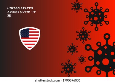 United States Emblem Againts Corona Virus Covid-19 Vector Black Wallpaper Campaign Background Desktop 