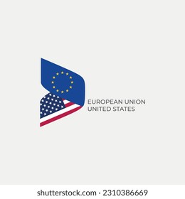 United States - European Union text flag friends country vector graphic graphic element Illustration template design
