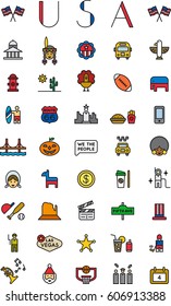 UNITED STATES filled line icons pack