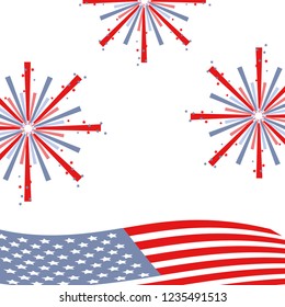 United states firework and flag design