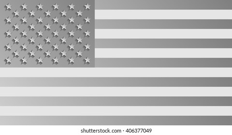United States flag 3D grey.