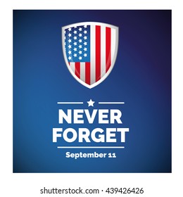 United States Flag with 9/11 concept vector