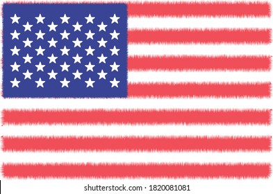 United States flag background. American flag illustration United State of America US or USA.