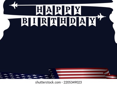 United States Flag Background with copy space area. Suitable for US Navy Birthday event 