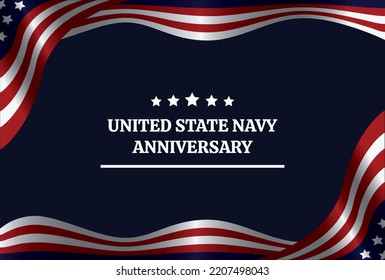 United States Flag Background with copy space area. Perfect for a US Navy Birthday or any other event involving the US flag