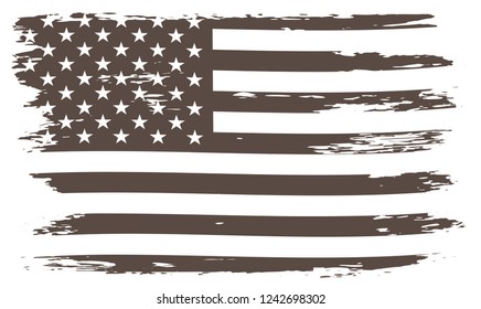 United States flag background in grunge style