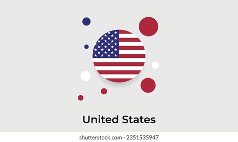 United States flag bubble circle round shape icon colorful vector illustration