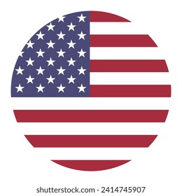 United States flag. Button flag icon. Standard color. Circle icon flag. Computer illustration. Digital illustration. Vector illustration.