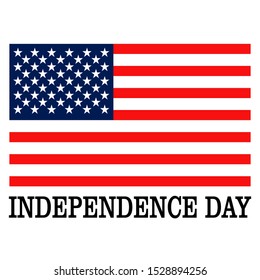 United States flag and button set, vector illustration