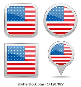 United States flag buttons
