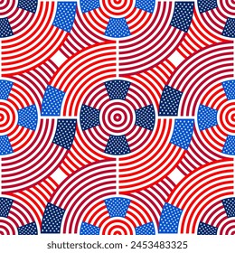 united states flag ceramic tile pattern. loop background. vector illustration
