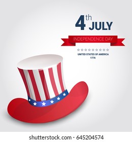 Ilustración de vectores planos de bandera de Estados Unidos coloreada por el Día de la Independencia 4 de julio
