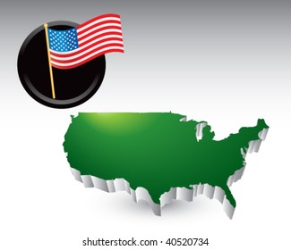 bandera de los estados unidos presentada con los estados unidos