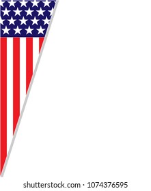 United States flag frame with blank space for text.