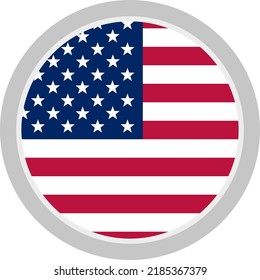 United States Flag Glossy Button.