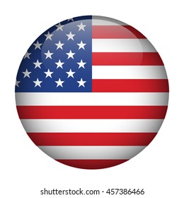 United States Flag Glossy Button