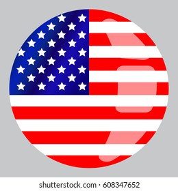 United States Flag Glossy Button