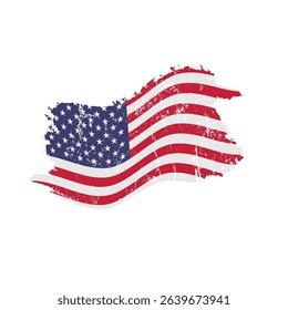 United States flag with grunge effect, USA vintage flag - vector illustration